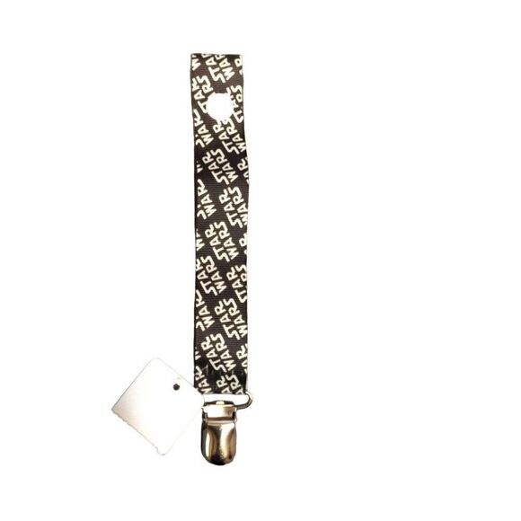 𝅺STAR Wars Pacifier Clip White and Black - Picture 1 of 2